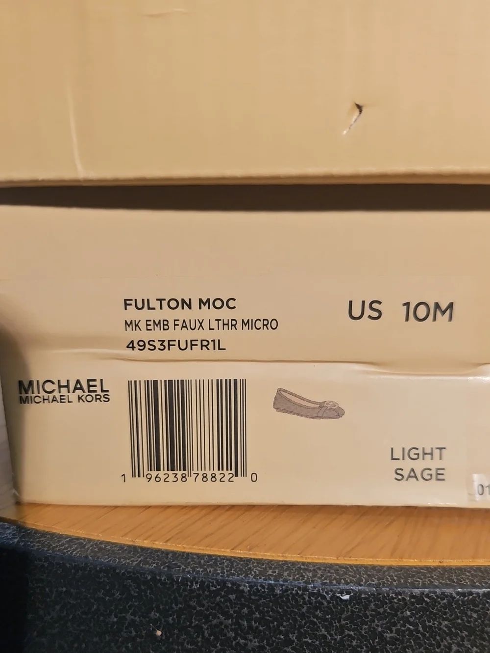 Michael Kors Green Logo Ballet Flats Size 10